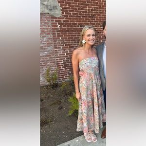 Zimmerman size 4 strapless linen summer dress floral